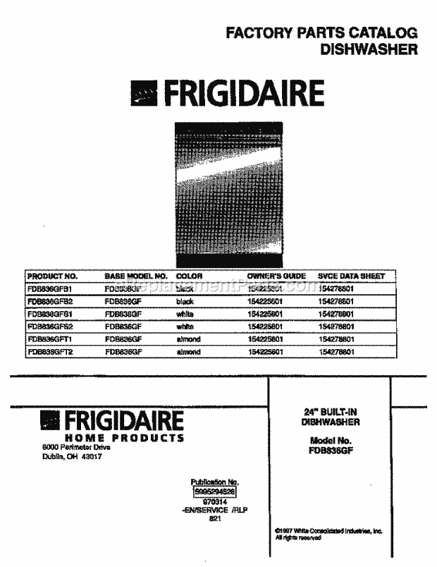 Frigidaire FDB836GFB1 Frigidaire 24