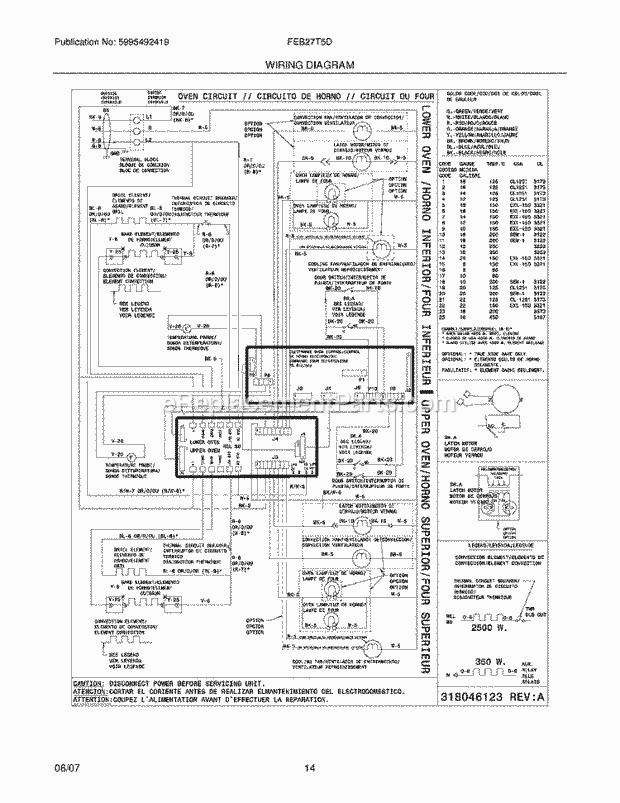 Frigidaire FEB27T5DSE Built-In, Electric Electric Oven Page F Diagram