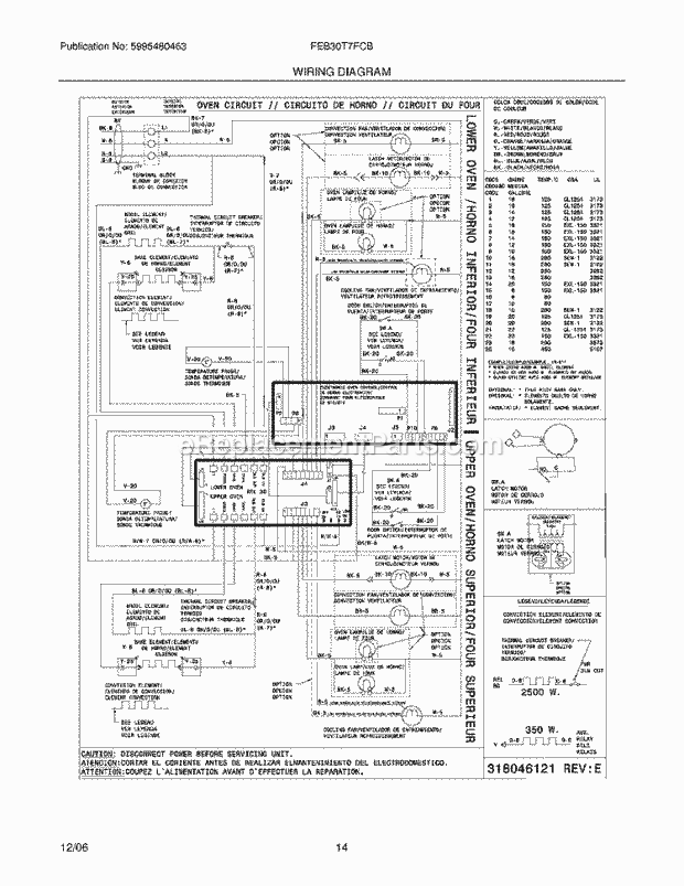 Frigidaire FEB30T7FCB Built-In, Electric Walloven Page F Diagram