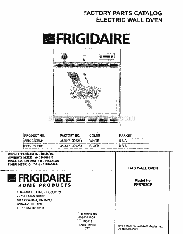 Frigidaire FEB702CEBH Frg/Electric Wall Oven Page C Diagram