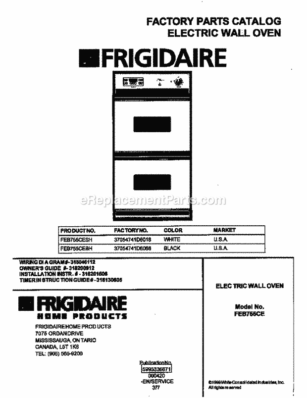 Frigidaire FEB755CESH Frg(V2) / Wall Oven Page B Diagram