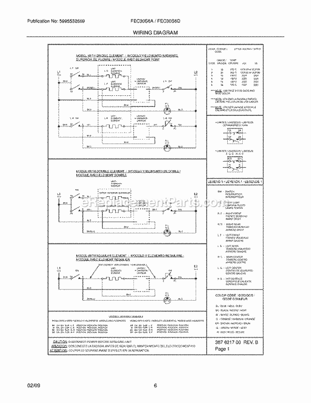 Frigidaire FEC30S6AS1 Range Page E Diagram