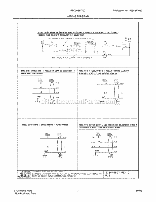 Frigidaire FEC30S6DQC Electric Electric Cooktop Page D Diagram