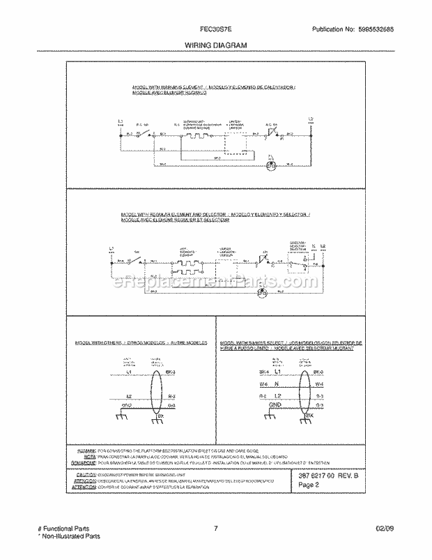 Frigidaire FEC30S7EB1 Range Page D Diagram
