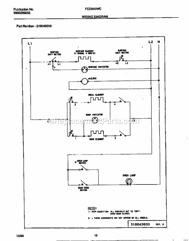 Frigidaire FED300WCDG Drop-In, Electric Electric Range Page F Diagram