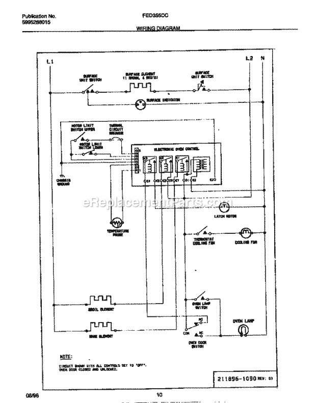 Frigidaire FED355CCBG Drop-In, Electric Electric Range Page F Diagram