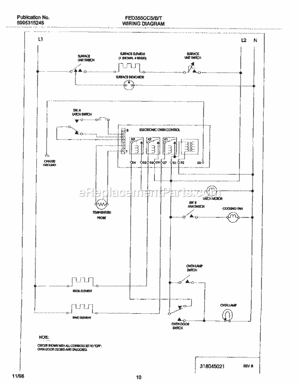 Frigidaire FED355CCBH Frg/Electric Range Page F Diagram