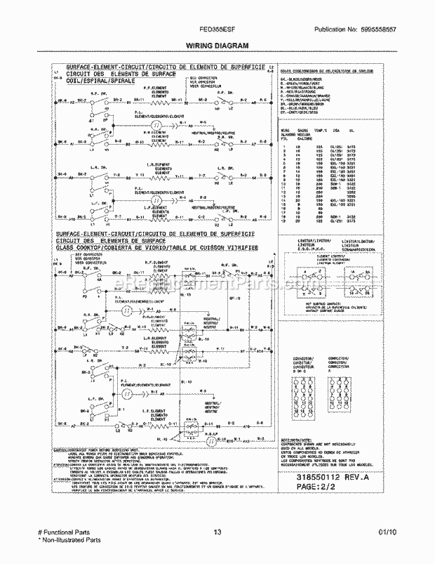Frigidaire FED355ESF Range Page F Diagram
