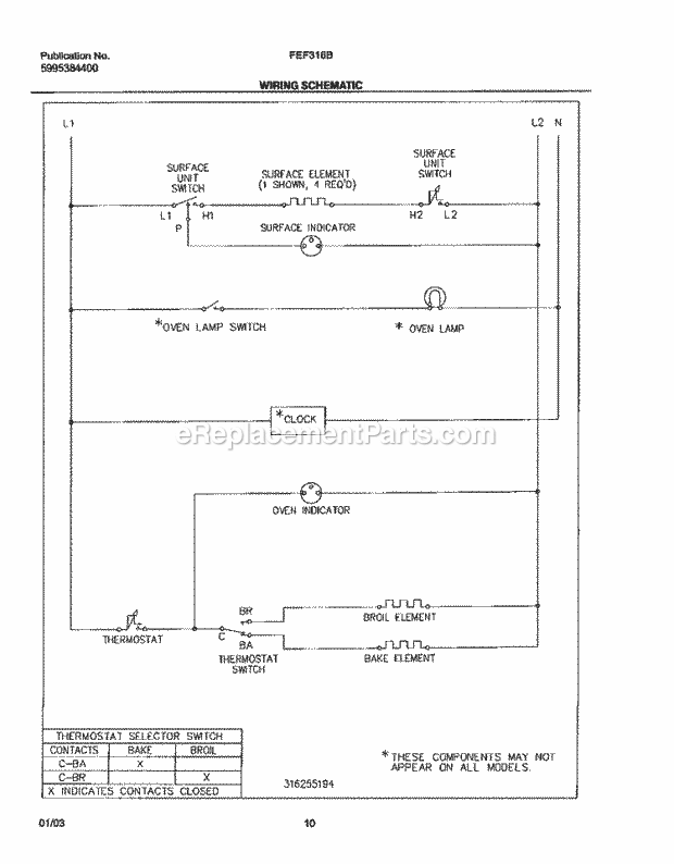 Frigidaire FEF316BSA Freestanding, Electric Electric Range Page G Diagram