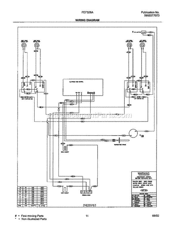 Frigidaire FEF326ASC Freestanding, Electric Electric Range Page F Diagram