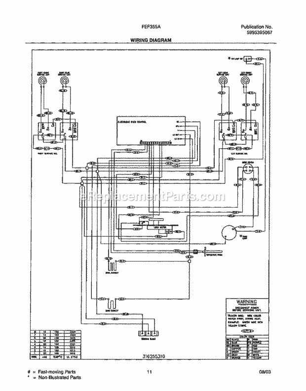 Frigidaire FEF355ASG Freestanding, Electric Electric Range Page F Diagram