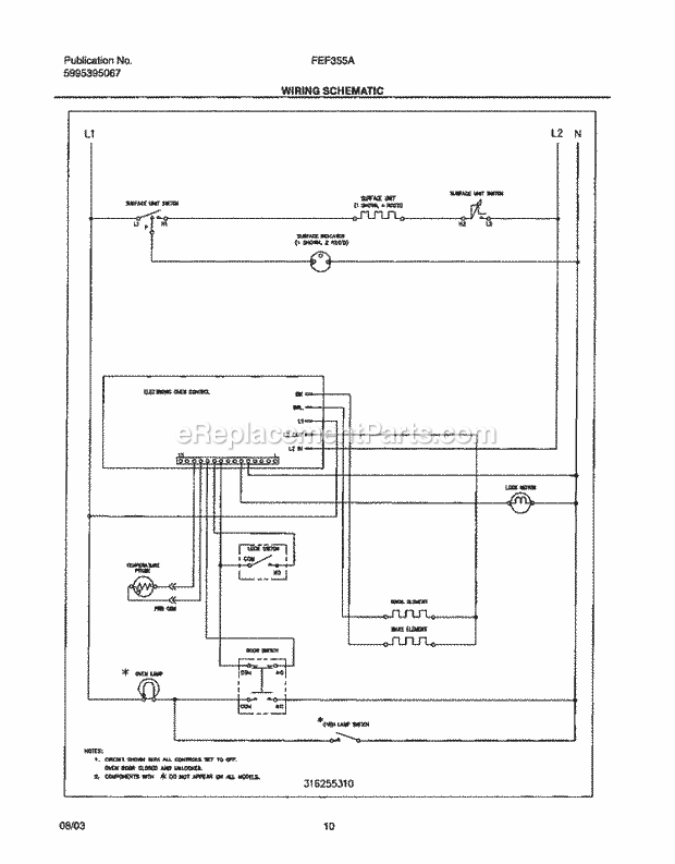 Frigidaire FEF355ASG Freestanding, Electric Electric Range Page G Diagram