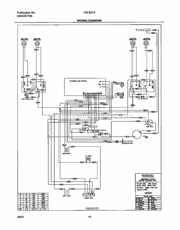Frigidaire FEF357ASB Freestanding, Electric Electric Range Page F Diagram