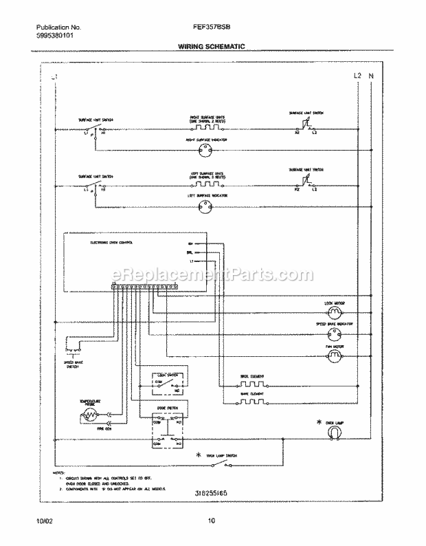 Frigidaire FEF357BSB Freestanding, Electric Electric Range Page G Diagram