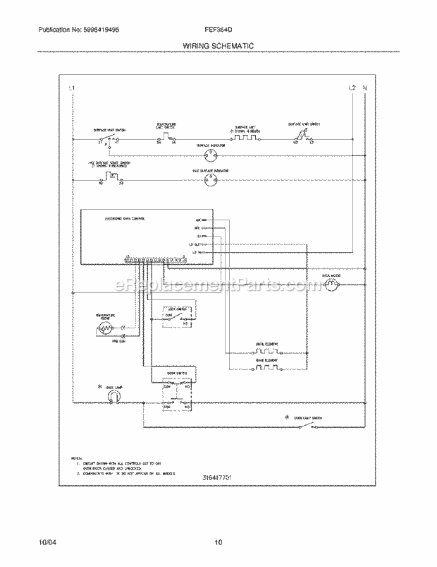 Frigidaire FEF364DQA Freestanding, Electric Electric Range Page G Diagram