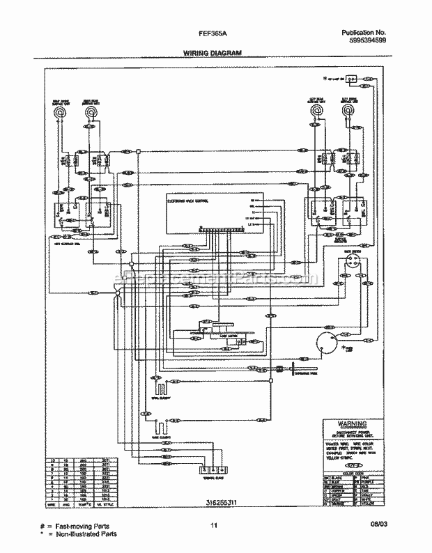 Frigidaire FEF365AQB Freestanding, Electric Electric Range Page F Diagram