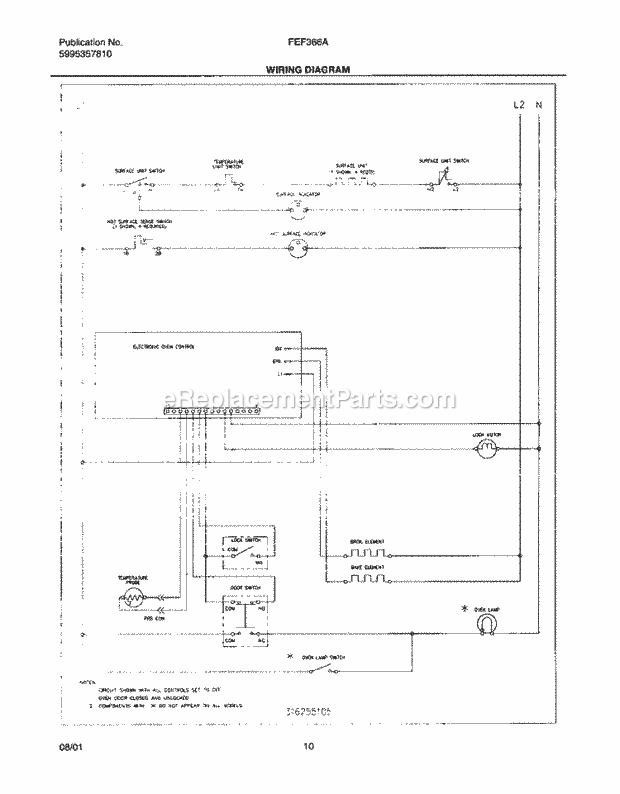 Frigidaire FEF366ABB Freestanding, Electric Electric Range Page F Diagram