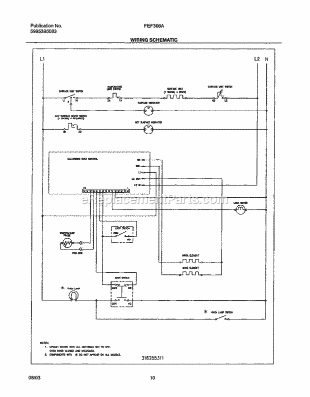 Frigidaire FEF366ASG Freestanding, Electric Electric Range Page G Diagram