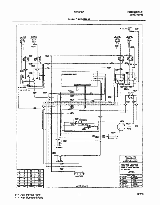 Frigidaire FEF366AWG Freestanding, Electric Electric Range Page F Diagram