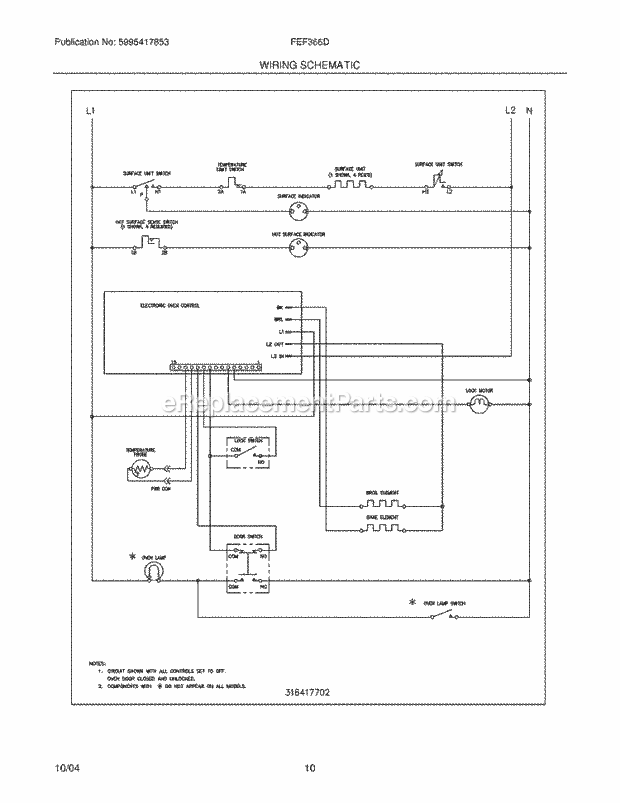 Frigidaire FEF366DCA Freestanding, Electric Electric Range Page G Diagram