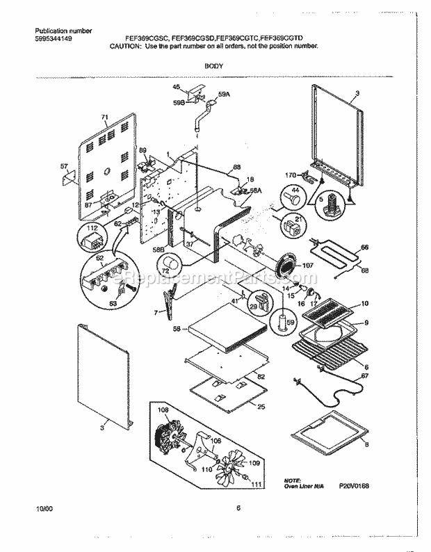 Frigidaire FEF369CGTD Freestanding, Electric Electric Range Page C Diagram