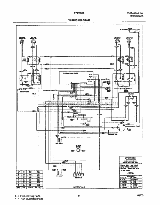 Frigidaire FEF376AQJ Freestanding, Electric Electric Range Page F Diagram