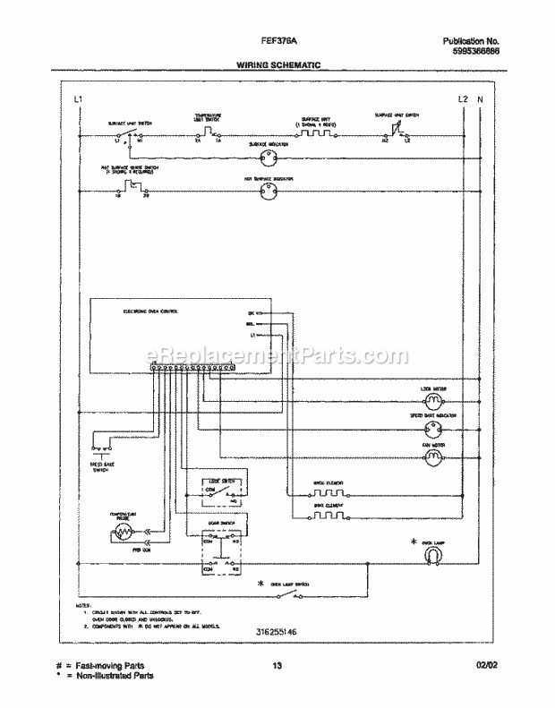 Frigidaire FEF376ASF Freestanding, Electric Electric Range Page G Diagram