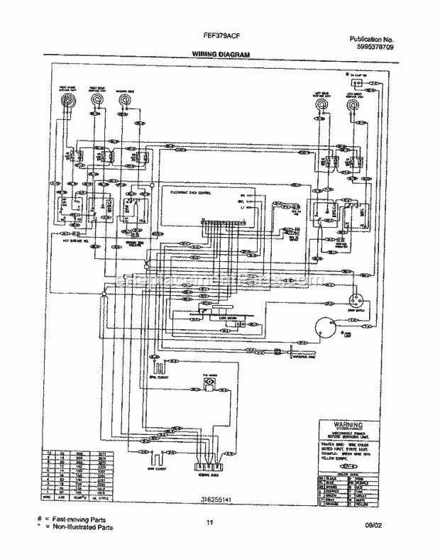 Frigidaire FEF379ACF Freestanding, Electric Electric Range Page F Diagram