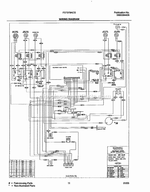 Frigidaire FEF379ACG Freestanding, Electric Electric Range Page F Diagram