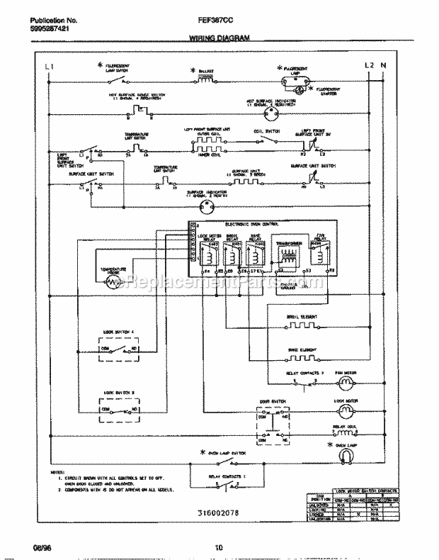 Frigidaire FEF387CCBF Freestanding, Electric Electric Range Page F Diagram