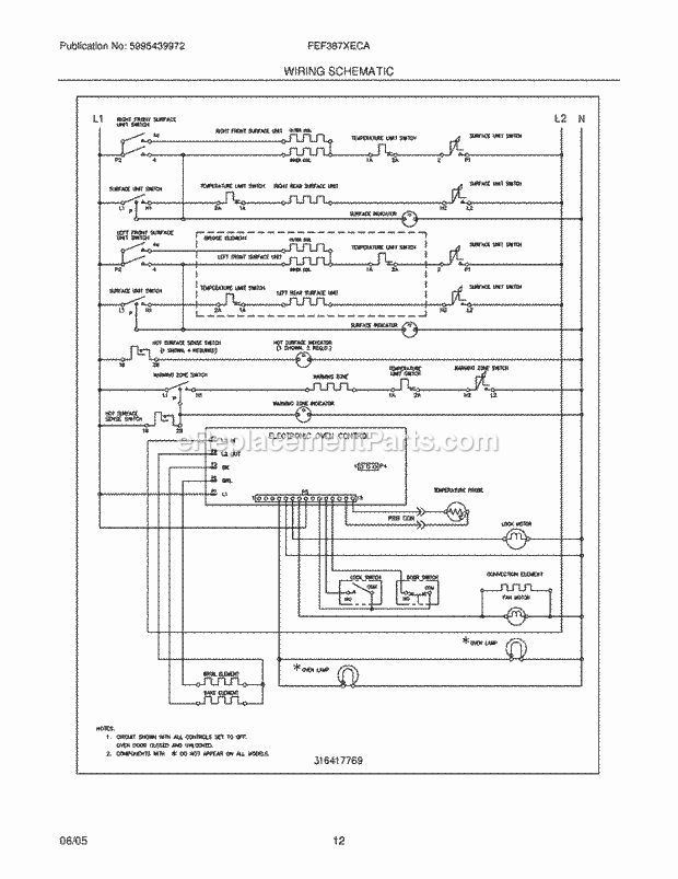 Frigidaire FEF387XECA Freestanding, Electric Electric Range Page G Diagram