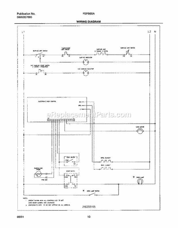 Frigidaire FEFB65ASA Freestanding, Electric Electric Range Page F Diagram