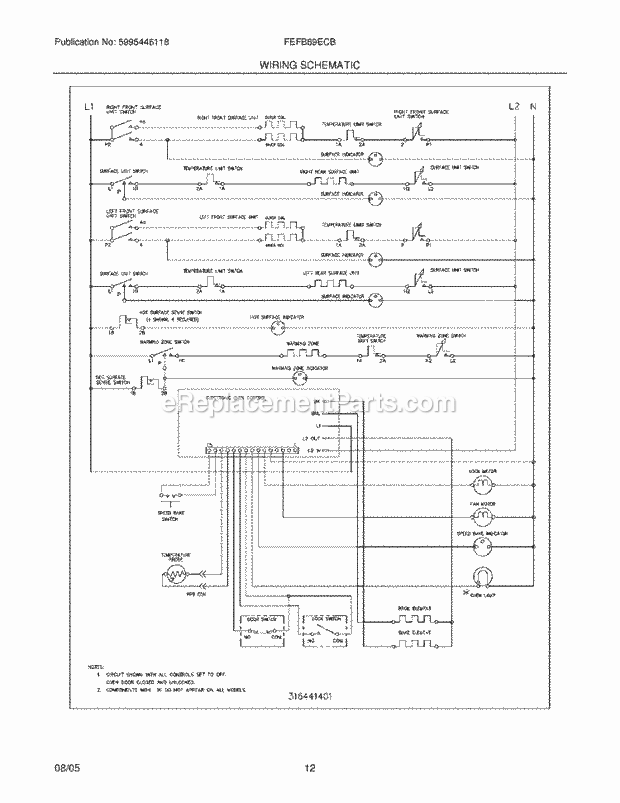 Frigidaire FEFB89ECB Freestanding, Electric Electric Range Page G Diagram