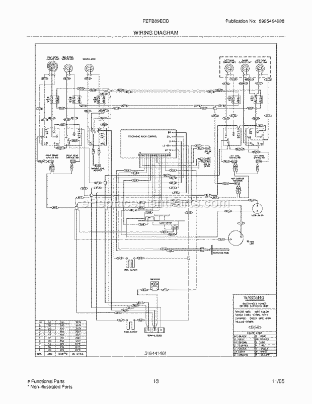 Frigidaire FEFB89ECD Freestanding, Electric Electric Range Page F Diagram