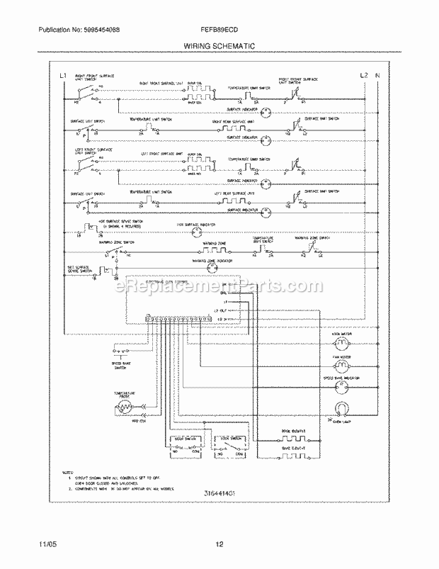 Frigidaire FEFB89ECD Freestanding, Electric Electric Range Page G Diagram