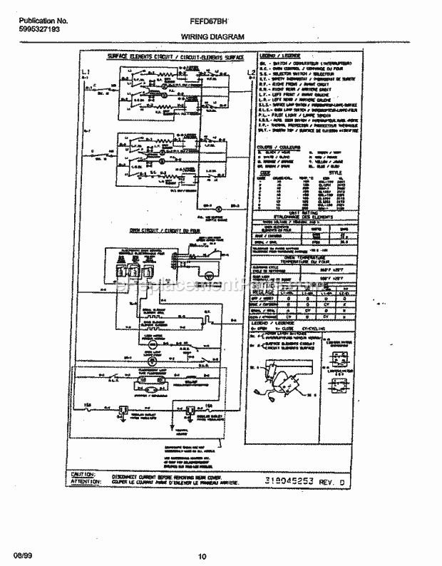 Frigidaire FEFD65BHDB Frg/Electric Range Page F Diagram
