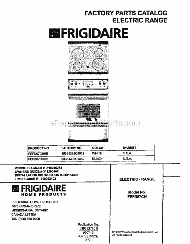 Frigidaire FEFD67CHSB Frg/Electric Range Page C Diagram