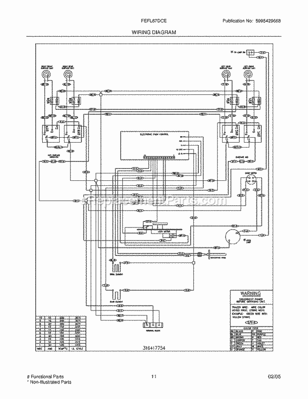 Frigidaire FEFL67DCE Freestanding, Electric Electric Range Page F Diagram