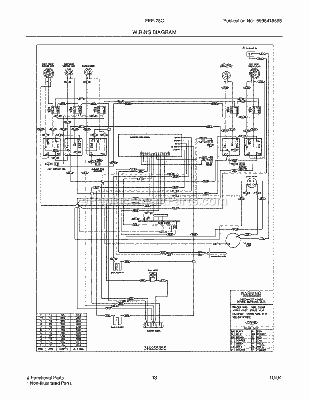 Frigidaire FEFL78CBD Freestanding, Electric Electric Range Page F Diagram