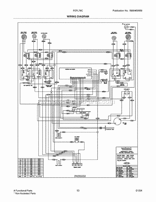 Frigidaire FEFL78CSA Freestanding, Electric Electric Range Page F Diagram