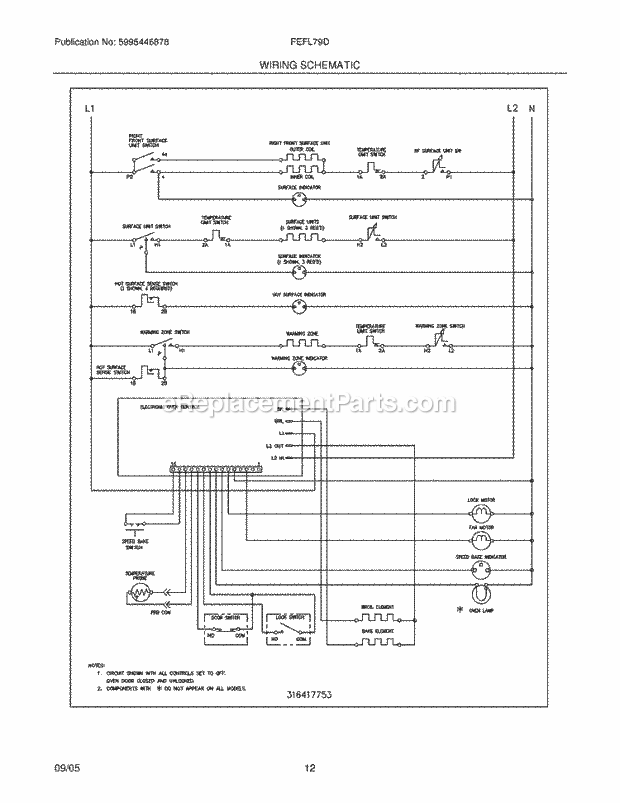 Frigidaire FEFL79DSF Freestanding, Electric Electric Range Page G Diagram