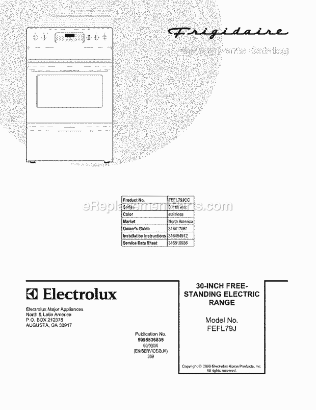 Frigidaire FEFL79JCC Range Page C Diagram