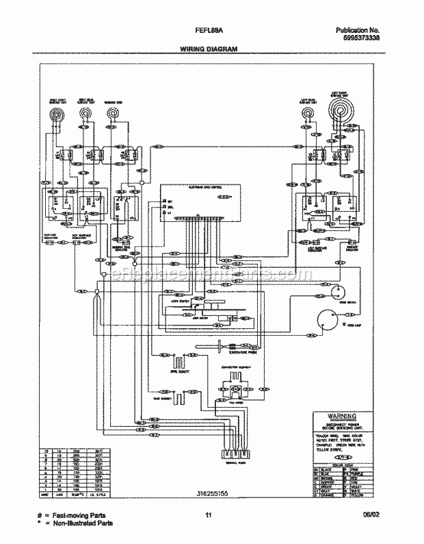 Frigidaire FEFL88ABA Freestanding, Electric Electric Range Page F Diagram