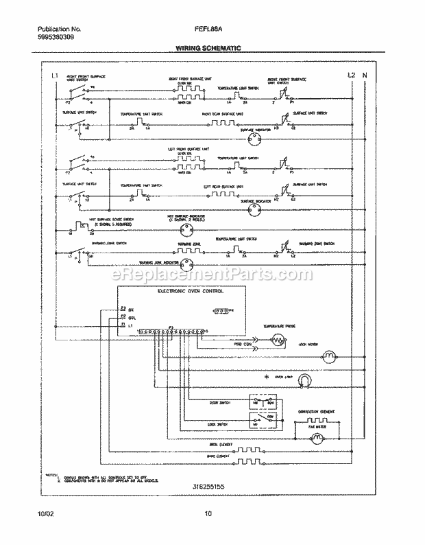 Frigidaire FEFL88ABB Freestanding, Electric Electric Range Page G Diagram