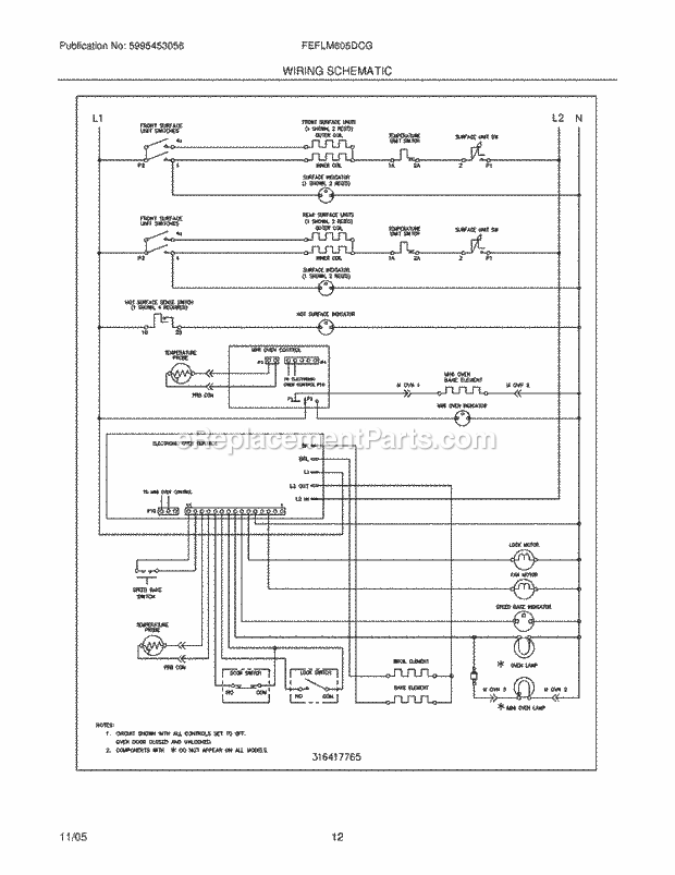 Frigidaire FEFLM605DCG Freestanding, Electric Electric Range Page G Diagram