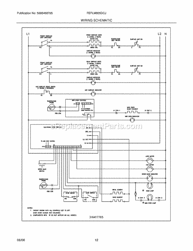 Frigidaire FEFLM605DCJ Freestanding, Electric Electric Range Page G Diagram