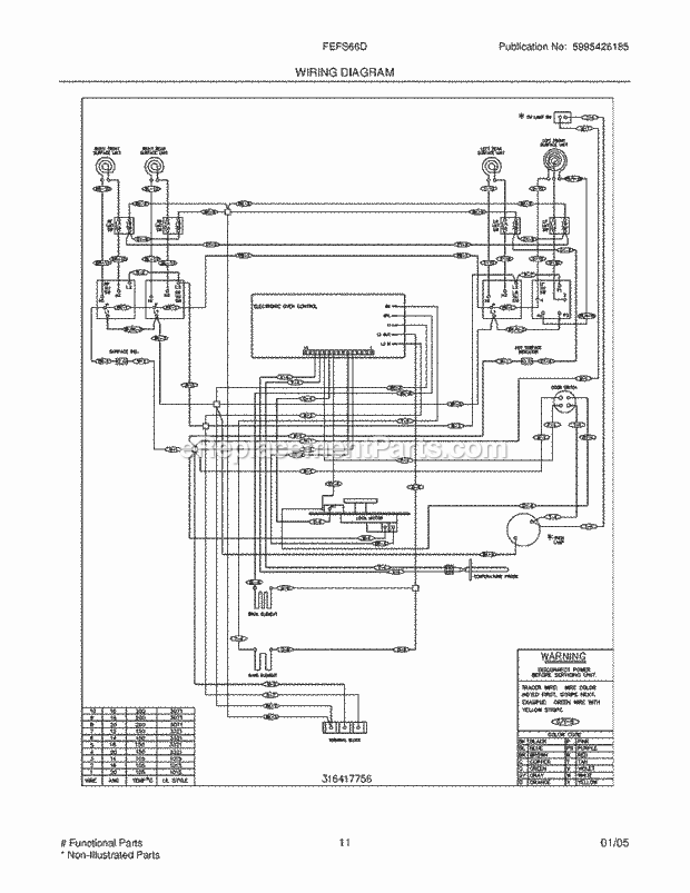 Frigidaire FEFS66DQC Freestanding, Electric Electric Range Page F Diagram