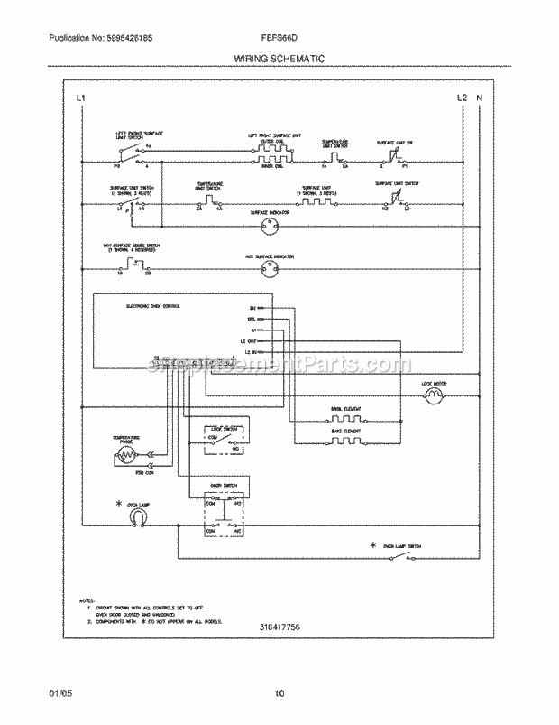 Frigidaire FEFS66DQC Freestanding, Electric Electric Range Page G Diagram