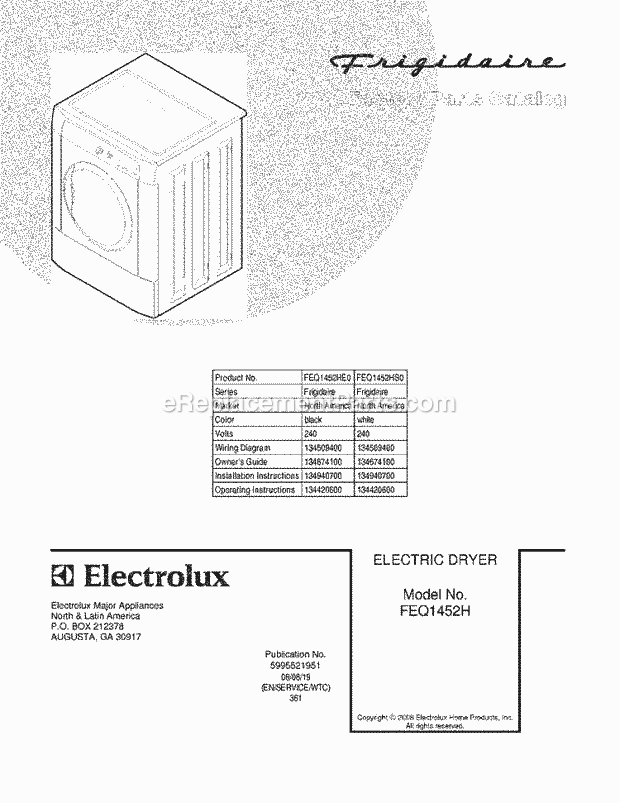 Frigidaire FEQ1452HS0 Dryer Page C Diagram
