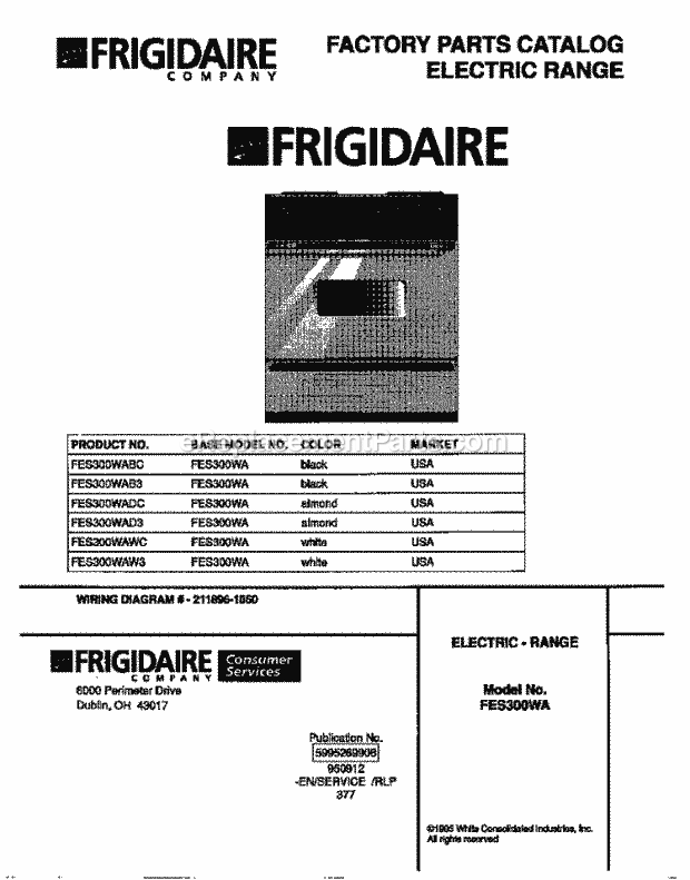 Frigidaire FES300WABC Slide-In, Electric Electric Range Page C Diagram